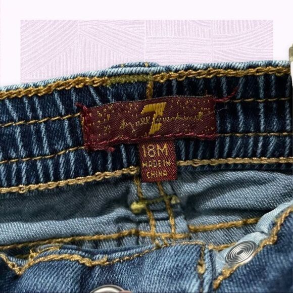 7 For All Mankind The Skinny Stretch Jeans Size 18 Months - Picture 7 of 7